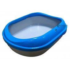 Cat Litter Pan Round Rectangle Blue